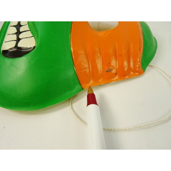 Vtg 1988 TMNT Teenage Mutant Ninja Turtles Halloween Costume Mask Michaelangelo - Picture 11 of 11